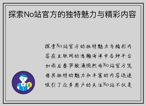 探索No站官方的独特魅力与精彩内容